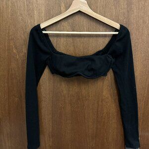 Becca long sleeve crop top black - Size 2